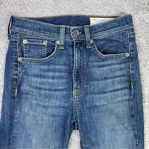 Rag & Bone Jeans Women’s 24 Blue Ankle Skinny High Rise Dark Denim Stretch - Picture 2 of 15